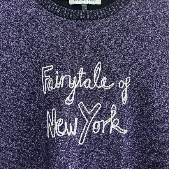 Bella Freud purple Fairytale of New York ladies sparkly jumper size S - Picture 5 of 5